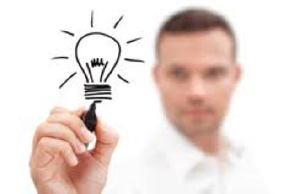 enlighted man with idea